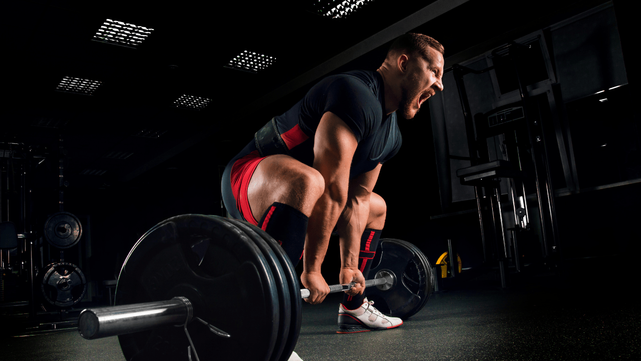 Athlete lifting weights during a training session