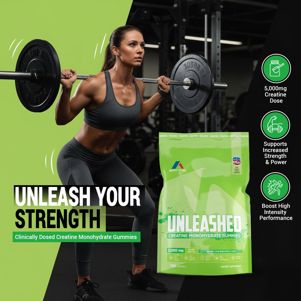 Unleashed Creatine Gummies Sugar Free - Green Apple