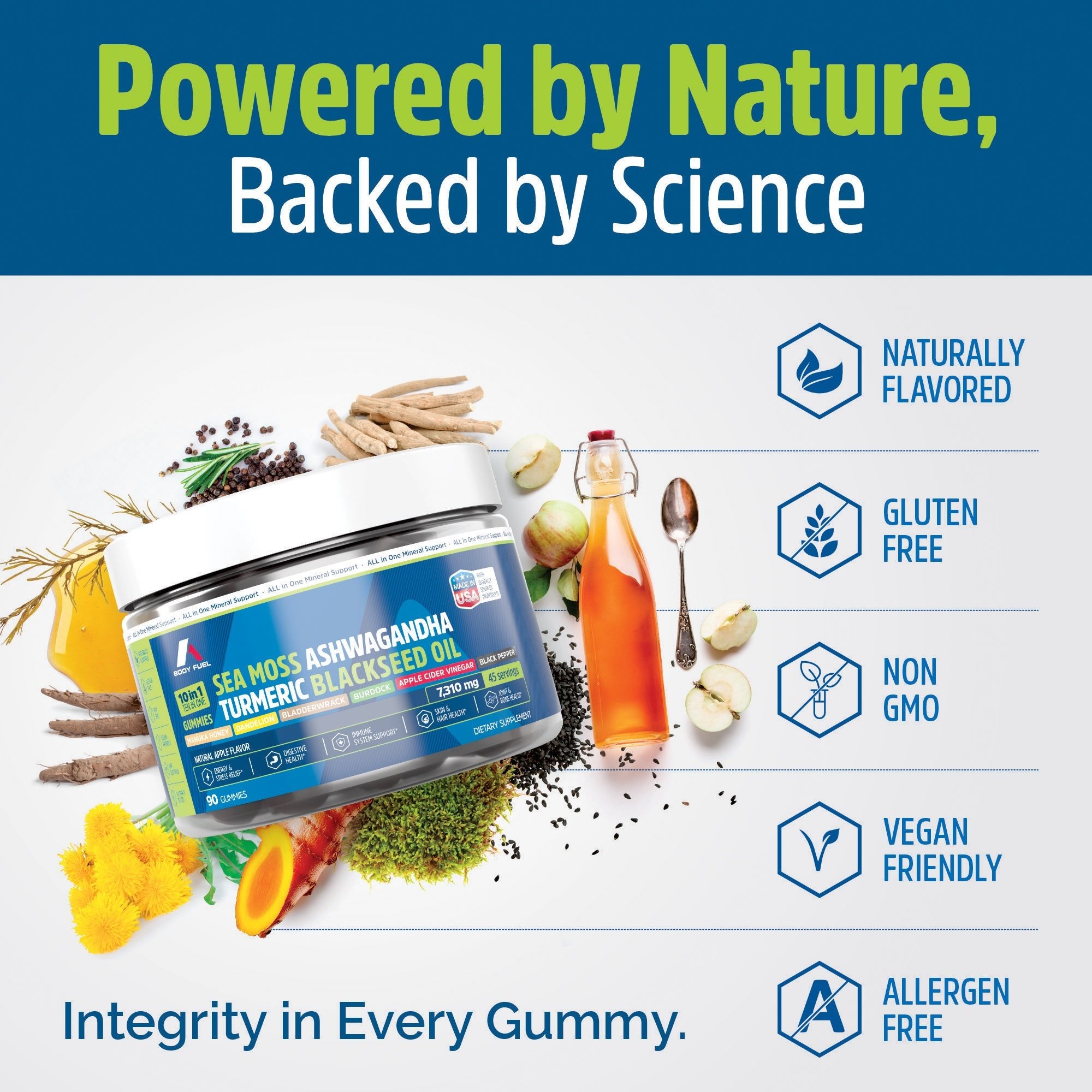 10-in-1 Sea Moss Gummies with Black Seed Oil, Ashwagandha, and More