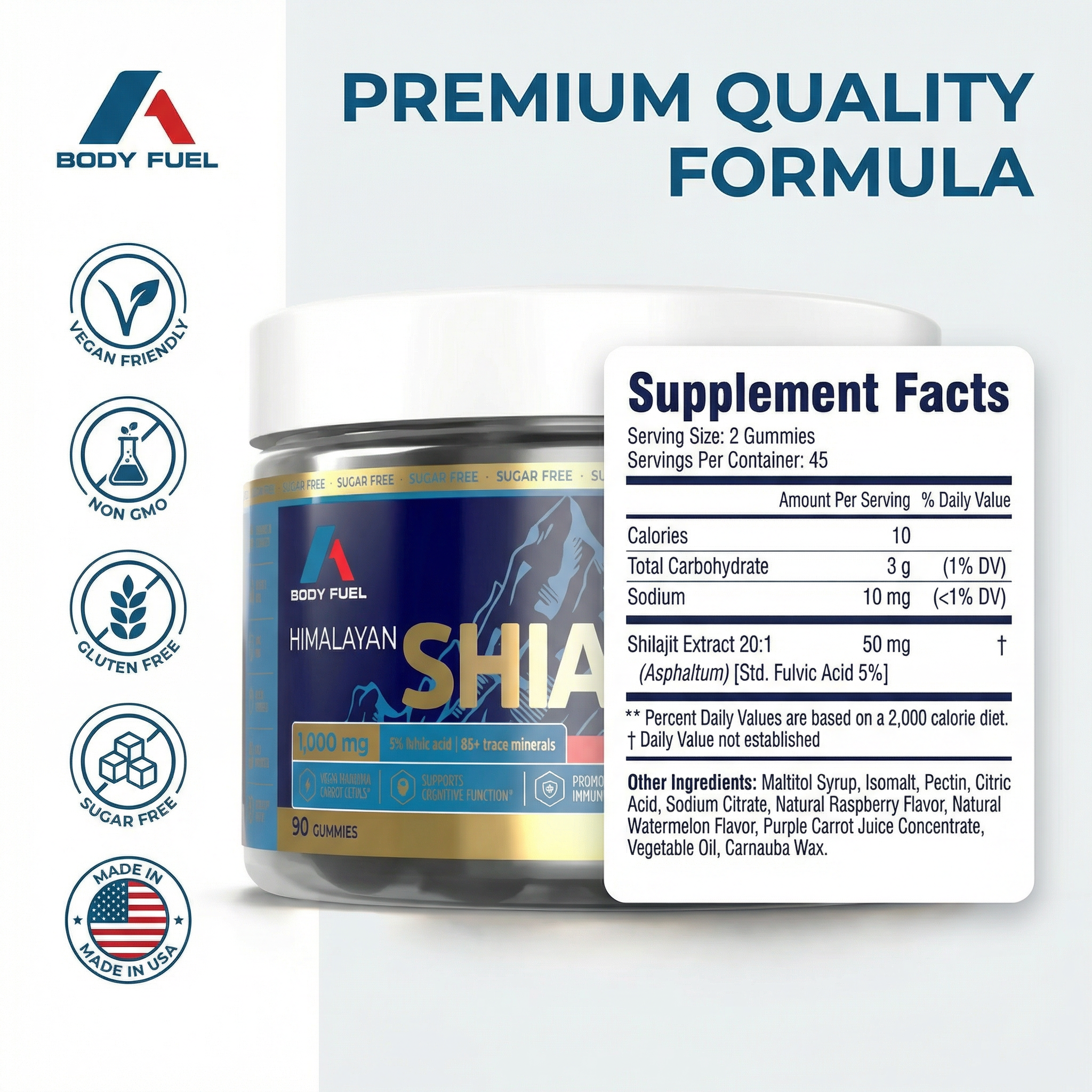 Himalayan Shilajit Gummies – Sugar-Free Fulvic Acid Mineral Support