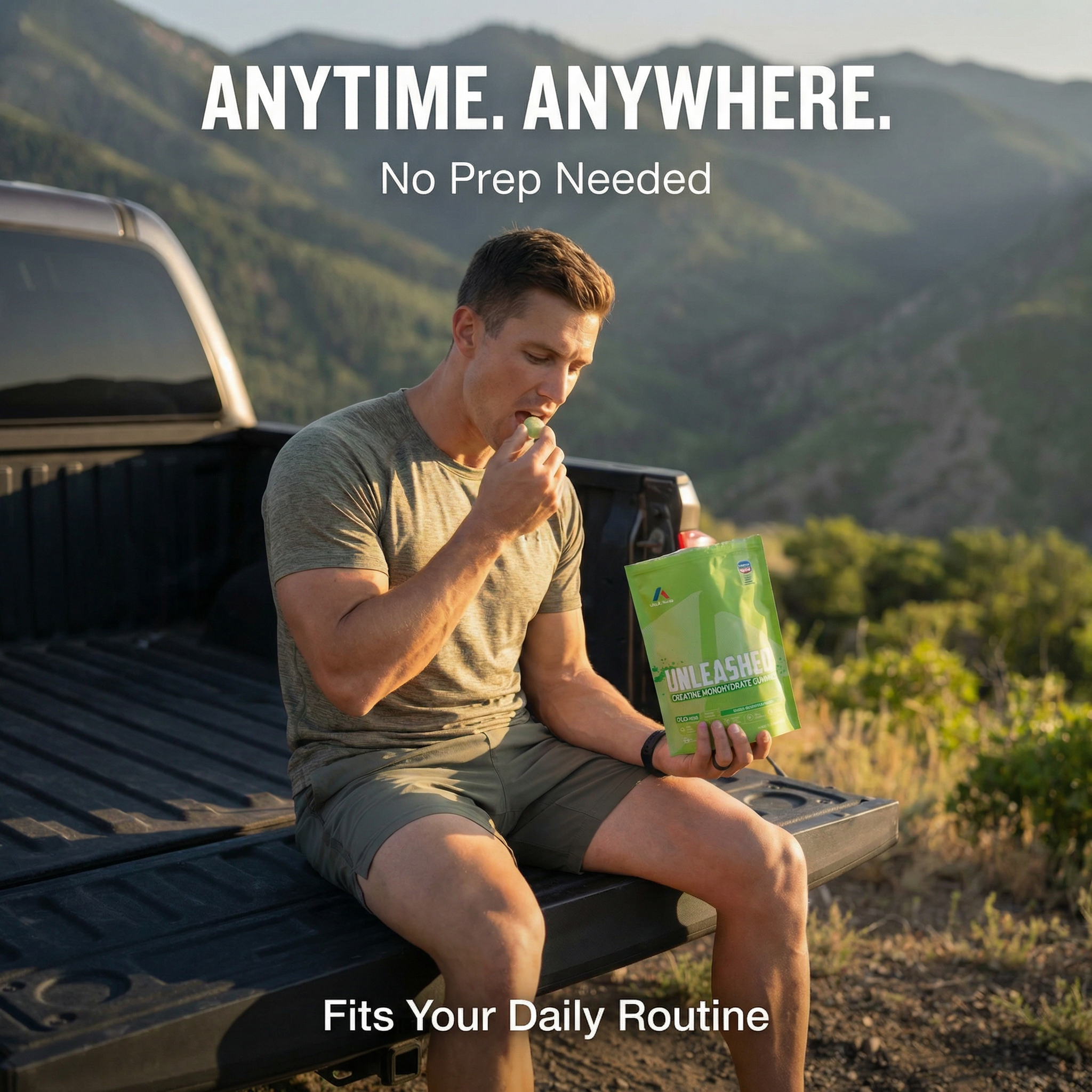 Unleashed Creatine Gummies – 5,000mg Creatine Monohydrate – Sugar-Free Green Apple