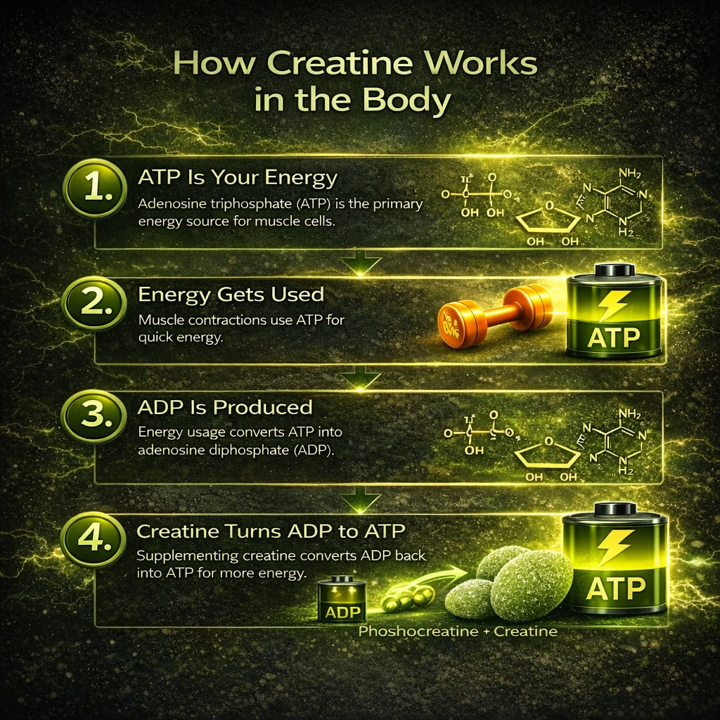 Unleashed Creatine Gummies Sugar Free - Green Apple