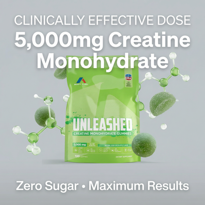 Unleashed Creatine Gummies – 5,000mg Creatine Monohydrate – Sugar-Free Green Apple