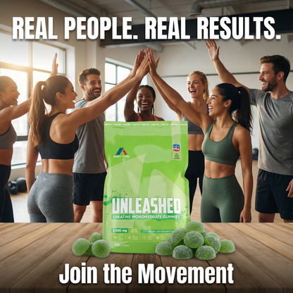 Unleashed Creatine Gummies – 5,000mg Creatine Monohydrate – Sugar-Free Green Apple